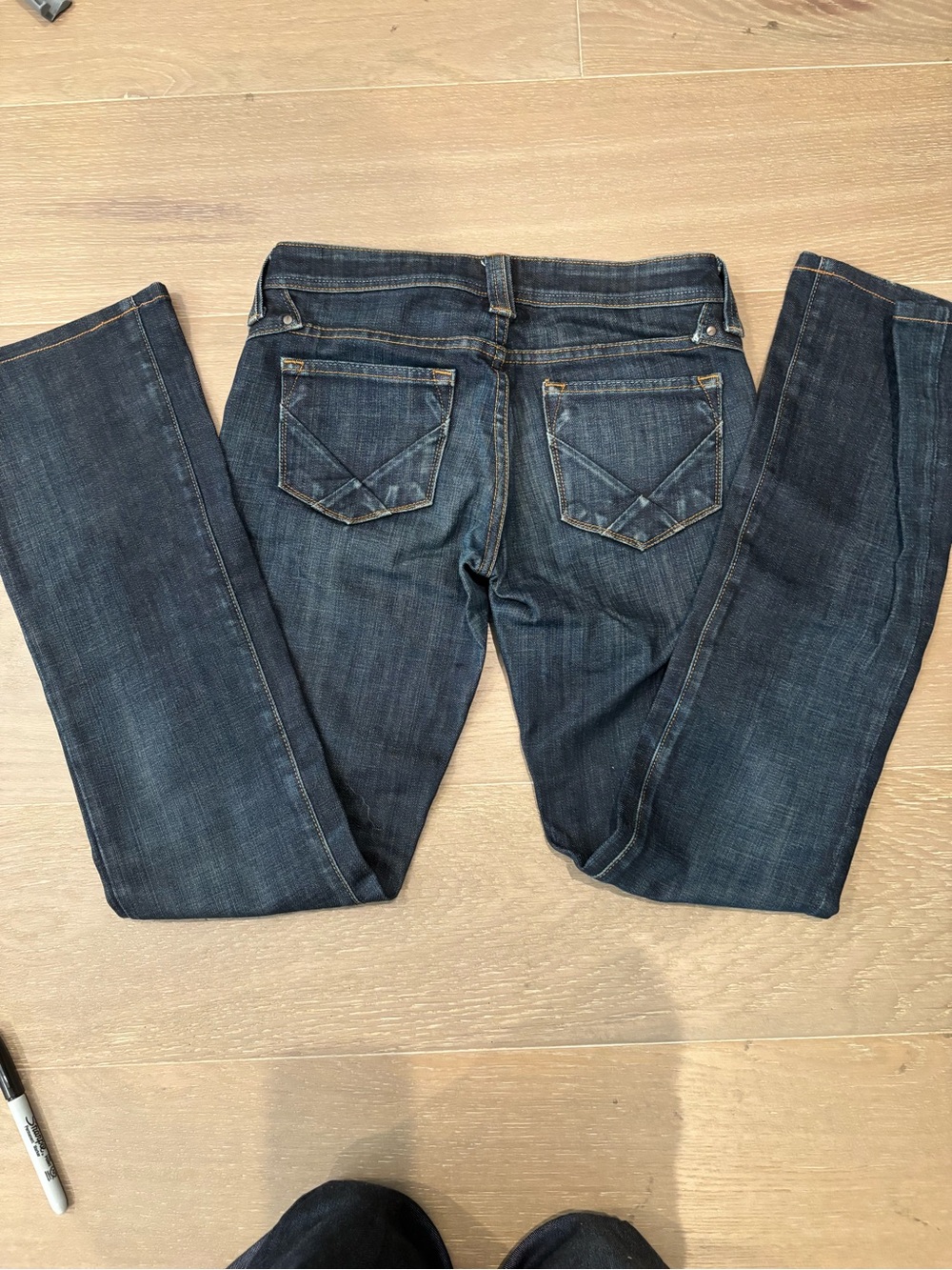 Y2K Vintage Kasil Custom Tailoring Low Rise Jeans Dark Wash - Picture 2 of 5